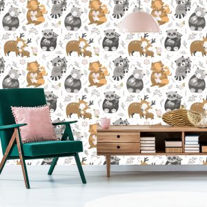 Papier Peint Bébés Animaux Parmi Les Fleurs – Image 6