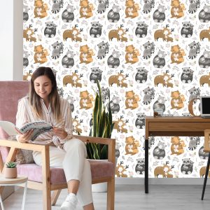 Papier Peint Bébés Animaux Parmi Les Fleurs – Image 7