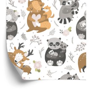 Papier Peint Bébés Animaux Parmi Les Fleurs – Image 2