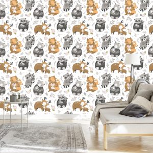 Papier Peint Bébés Animaux Parmi Les Fleurs – Image 3