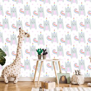 Papier Peint Pour Fille, Animaux, Chatons, Étoiles – Image 5