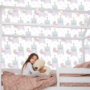 Papier Peint Pour Fille, Animaux, Chatons, Étoiles – Image 7