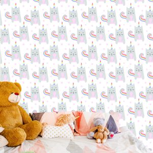 Papier Peint Pour Fille, Animaux, Chatons, Étoiles – Image 6