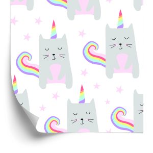 Papier Peint Pour Fille, Animaux, Chatons, Étoiles – Image 2