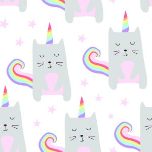 Papier Peint Pour Fille, Animaux, Chatons, Étoiles – Image 1