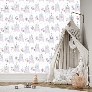 Papier Peint Pour Fille, Animaux, Chatons, Étoiles – Image 3