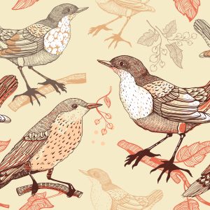 Papier Peint Oiseaux Assis Sur Les Branches – Image 1