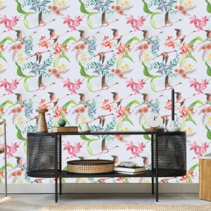 Papier Peint Grues Volantes Et Fleurs – Image 5