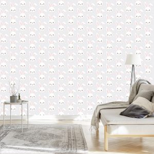 Papier Peint Lapins Sur Fond Gris – Image 3