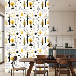 Papier Peint Pour Les Enfants Hérisson, Ours Et Lièvre – Image 4