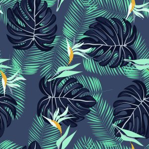 Papier Peint Fleurs Et Feuilles Tropicales – Image 1