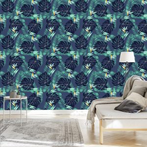 Papier Peint Fleurs Et Feuilles Tropicales – Image 3