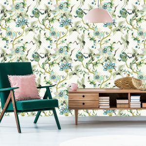 Papier Peint Ornements D'oiseaux Et De Plantes – Image 6