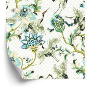 Papier Peint Ornements D'oiseaux Et De Plantes – Image 2