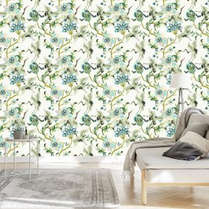 Papier Peint Ornements D'oiseaux Et De Plantes – Image 3