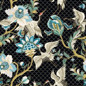 Papier Peint Grues Et Arbres – Image 1