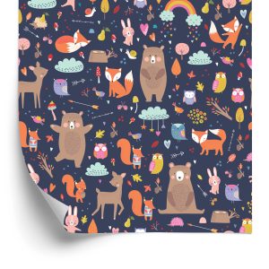 Papier Peint Pour Les Enfants - Jouer Aux Animaux De La Forêt – Image 2