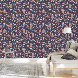 Papier Peint Pour Les Enfants - Jouer Aux Animaux De La Forêt – Image 3