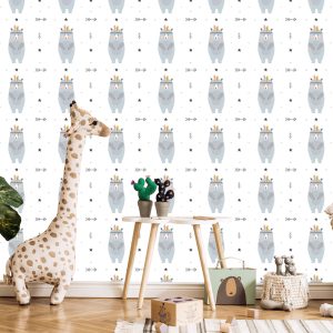 Papier Peint Pour Garçon Ours Points Étoiles – Image 5