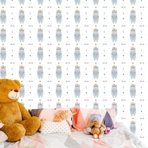Papier Peint Pour Garçon Ours Points Étoiles – Image 6