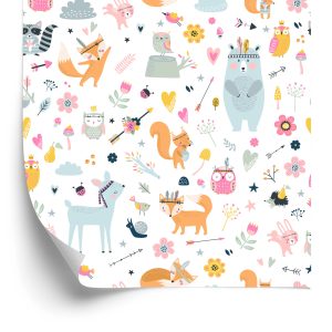 Papier Peint Pour Les Enfants - Happy Forest Animals – Image 2