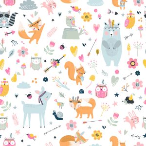 Papier Peint Pour Les Enfants - Happy Forest Animals – Image 1