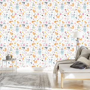 Papier Peint Pour Les Enfants - Happy Forest Animals – Image 3