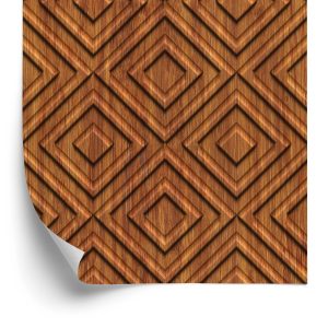 Papier Peint Motif Rétro Géométrique En Bois – Image 2