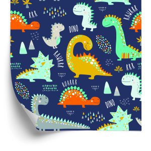 Papier Peint Chambre De Garçon De Dinosaures Animaux Colorés – Image 2