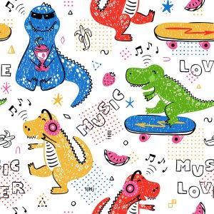 Papier Peint Planches À Roulettes Crocodiles Colorées Pour Enfants – Image 1