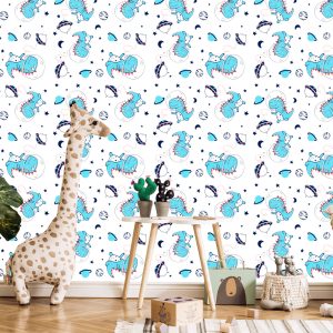 Papier Peint Dinosaures Etoiles Lunes Chambre D'enfant – Image 5
