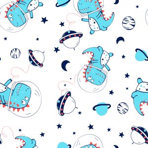 Papier Peint Dinosaures Etoiles Lunes Chambre D'enfant – Image 1
