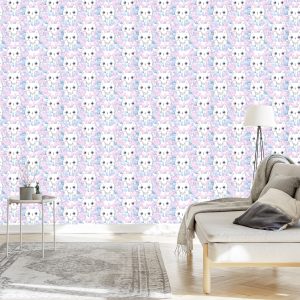 Papier Peint Pour Les Enfants - Chats Et Fleurs – Image 3