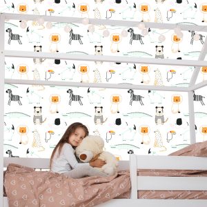 Papier Peint Animaux Oiseaux Lions Pour Chambre De Garçon – Image 7