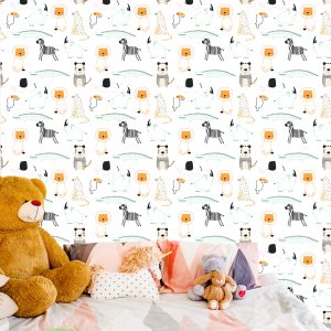 Papier Peint Animaux Oiseaux Lions Pour Chambre De Garçon – Image 6