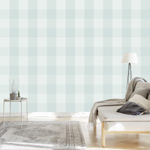 Papier Peint Carreaux Dans Les Tons De Gris Pour Le Salon – Image 3