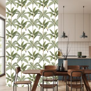 Papier Peint Feuilles Vert Chambre À Coucher Salon – Image 4