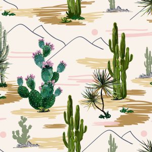 Papier Peint Paysage De Fleurs De Cactus – Image 1