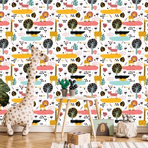 Papier Peint Pour Fille Safari Animaux Lions – Image 5