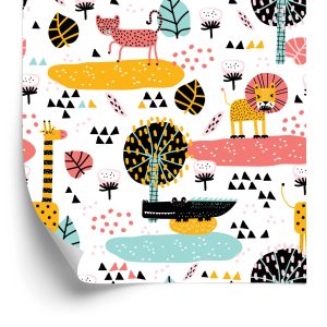 Papier Peint Pour Fille Safari Animaux Lions – Image 2