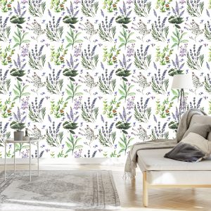 Papier Peint Fleurs De Lavande Colorées – Image 3