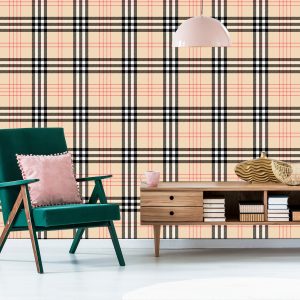 Papier Peint Plaid 3D Moderne Pour Salon De Bureau – Image 6