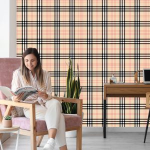 Papier Peint Plaid 3D Moderne Pour Salon De Bureau – Image 7