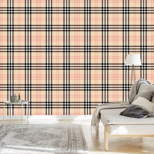 Papier Peint Plaid 3D Moderne Pour Salon De Bureau – Image 3
