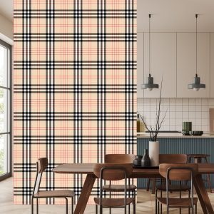 Papier Peint Plaid 3D Moderne Pour Salon De Bureau – Image 4