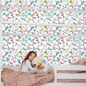 Papier Peint Pour Les Enfants - Licornes Colorées Et Amis – Image 7