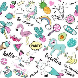 Papier Peint Pour Les Enfants - Licornes Colorées Et Amis – Image 1