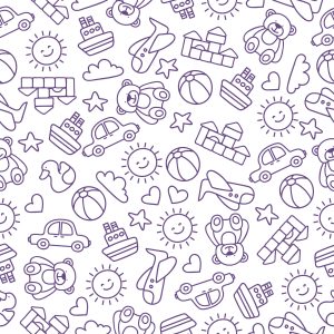 Papier Peint Pour Les Enfants - Voitures, Soleil, Ours En Peluche – Image 1