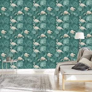 Papier Peint Flamants Roses – Image 3