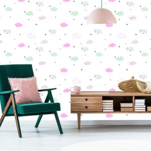 Papier Peint Étoiles Et Nuages ​​Pour Les Enfants – Image 6